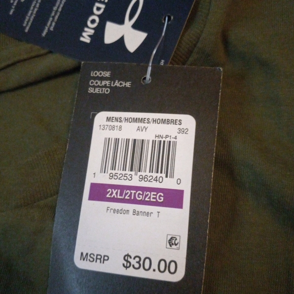 BRAND NEW WITH TAGS UNDER ARMOUR FREEDOM Mens TSHIRT 2XL NWT Color Green... - Picture 7 of 12